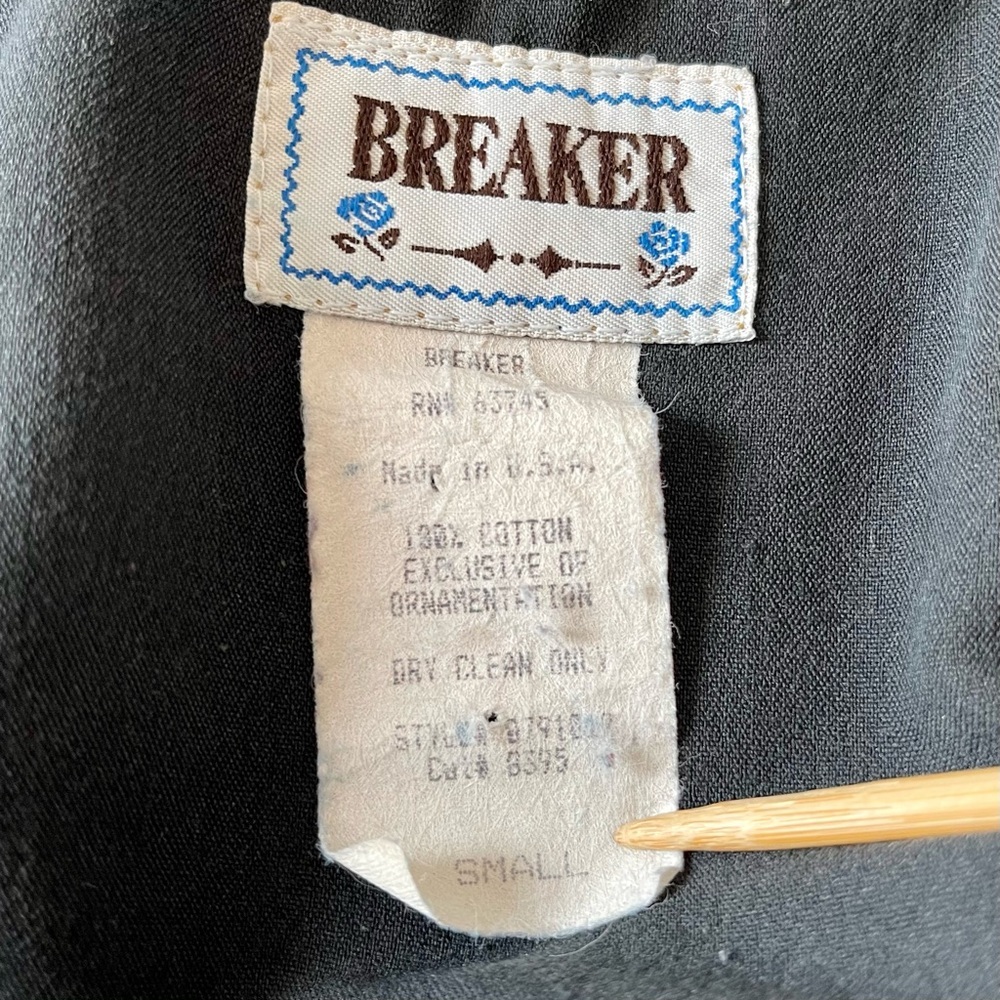 Breaker Denim Button Up Patchwork Jacket Szs Tape… - image 4